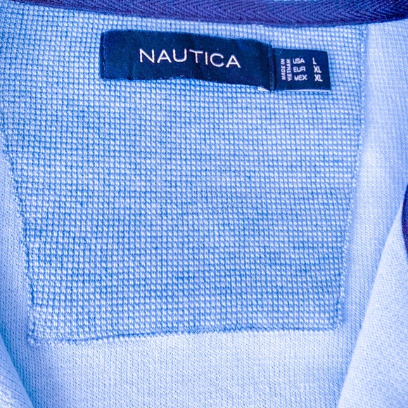 Nautica Men’s Blue Quarter ZIP Sweater Large NWT - Picture 4 of 4